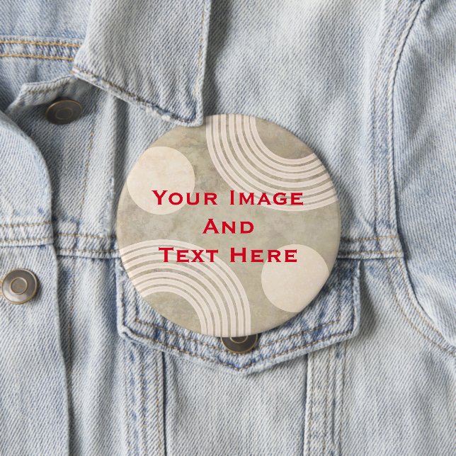 Badge Rond 10 Cm Bouton personnalisé Image et texte (En situation)