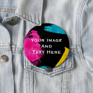Badge Rond 10 Cm Bouton personnalisé Image et texte