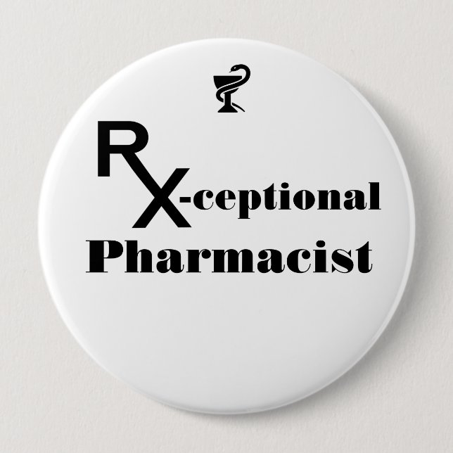 Badge Rond 10 Cm Bouton Pharmacien exceptionnel (Devant)