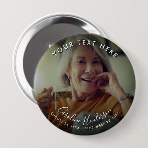 Badge Rond 10 Cm Bouton photo personnalisé pour un tribut funéraire