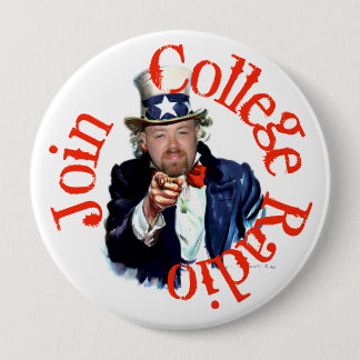 Badge Rond 10 Cm Bouton radio Joindre le collège