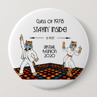 Badge Rond 10 Cm Bouton Réunion virtuelle P78