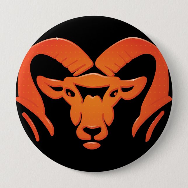 Badge Rond 10 Cm Bouton Rockford Rams #4 (Devant)