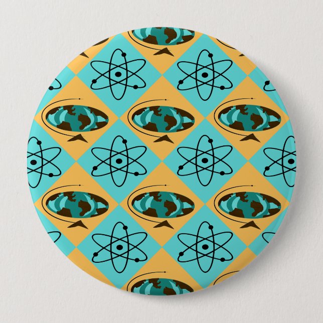 Badge Rond 10 Cm Bouton rond Arlequin Retro Globe Trotter (Devant)