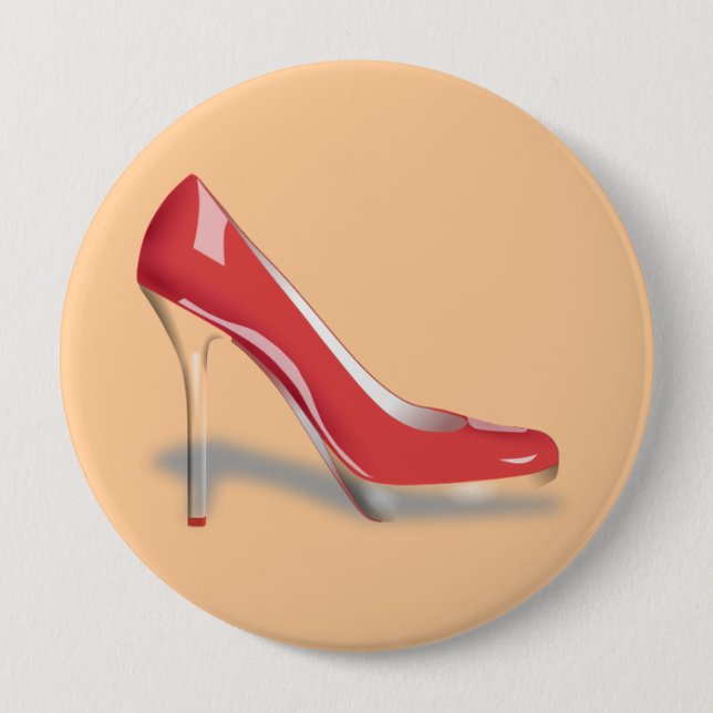 Badge Rond 10 Cm Bouton rond de CHAUSSURE ROUGE de TALON HAUT (Devant)
