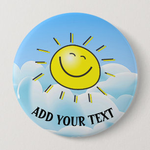 Badge Rond 10 Cm Bouton rond heureux de Sun