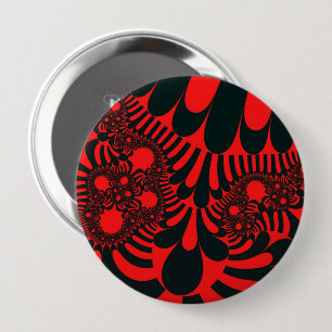 Badge Rond 10 Cm Bouton rouge Noir Mod Énorme
