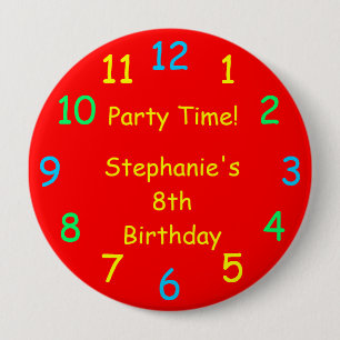 Badge Rond 10 Cm Bouton rouge pour l'anniversaire de l'enfant / Ép