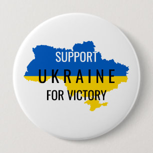 Badge Rond 10 Cm Bouton Soutien à l'Ukraine pour la superposition d