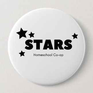 Badge Rond 10 Cm Bouton STARS monochrome