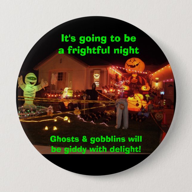 Badge Rond 10 Cm Bouton terrible de nuit (Devant)