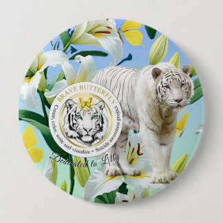 Badge Rond 10 Cm Bouton Tiger
