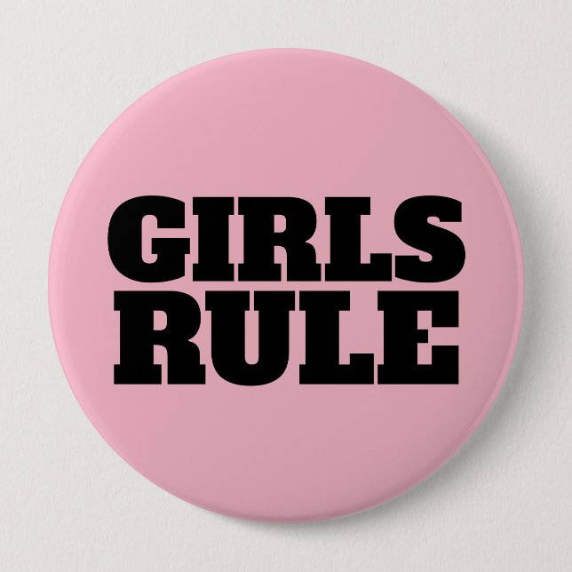 BADGE ROND 10 CM BOUTONS DE RÈGLE DES FILLES (Devant)