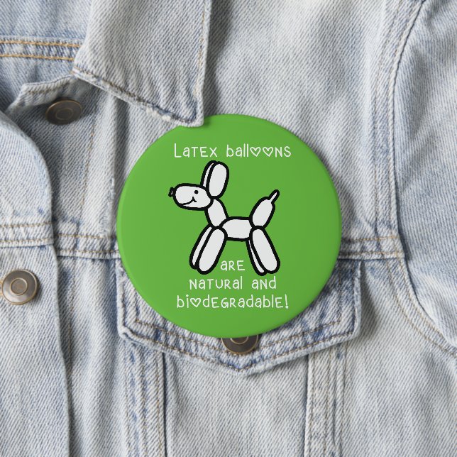 Badge Rond 10 Cm Boutons en latex de chien de ballon sont Bouton na (En situation)