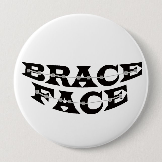 Badge Rond 10 Cm BRACEFACE - Bouton (Devant)