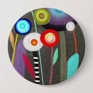 Badge Rond 10 Cm Brooche Fleurie Flora Joyeuse