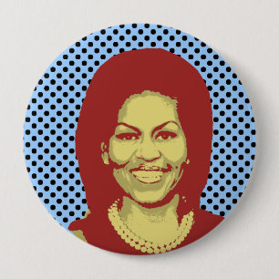 BADGE ROND 10 CM BULLE D'ENTRETIEN DE MICHELLE OBAMA