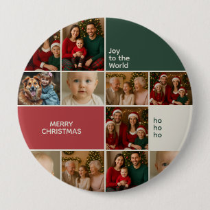 Badge Rond 10 Cm cadeau de Noël pour famille élégante aînés collage