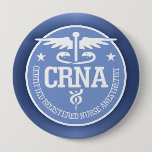 Badge Rond 10 Cm Caduceus CRNA idées cadeaux