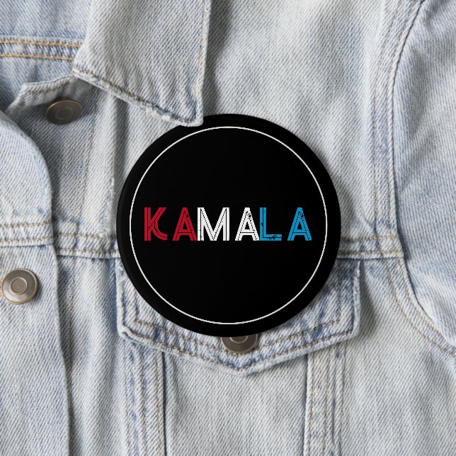 Badge Rond 10 Cm Campagne RWB KAMALA 2024 (En situation)