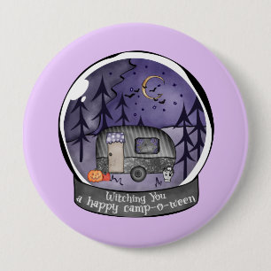 Badge Rond 10 Cm Camper d'Halloween en Snowball