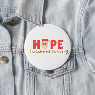 Badge Rond 10 Cm cancer de l'enfance Noël espoir père Noël Button