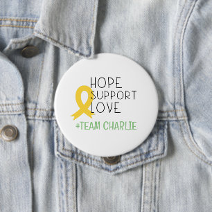 Badge Rond 10 Cm cancer de l'enfance.soutien #nom de l'équipe Bouto