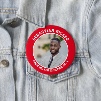 Badge Rond 10 Cm Candidat à l'élection photo personnalisée