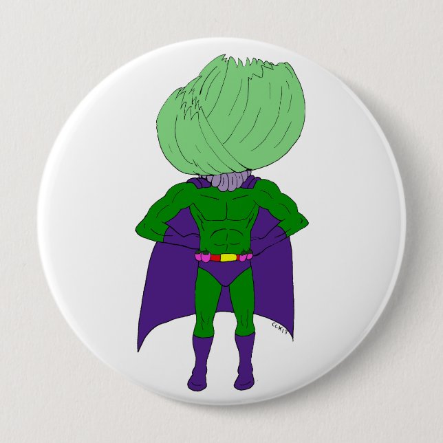 Badge Rond 10 Cm Capitaine Cabbage (Devant)
