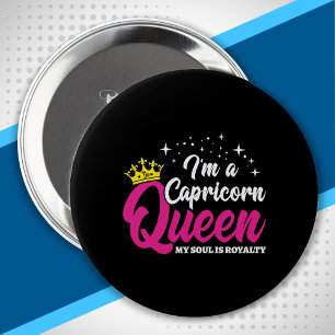 Badge Rond 10 Cm Capricorn Birthday Queen Zodiac December January
