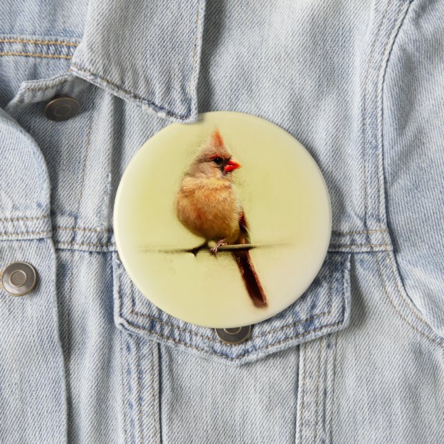 Badge Rond 10 Cm Cardinal des femmes (En situation)