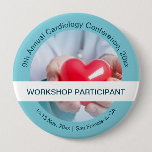 Badge Rond 10 Cm Cardiologie Cardiothoracic Conférence Médicale