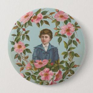 Badge Rond 10 Cm Carte de la Saint-Valentin allemande antique kitsc