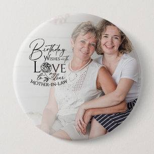 Badge Rond 10 Cm Carte de voeux photo d'anniversaire minimaliste po