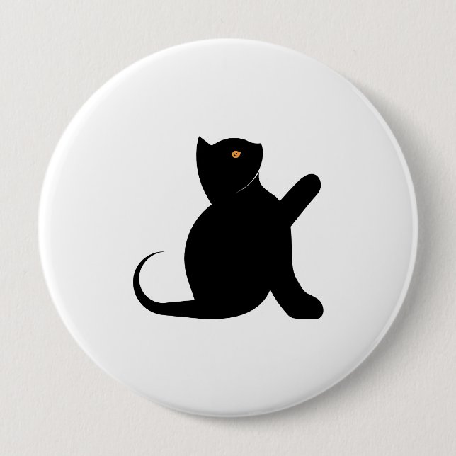 Badge Rond 10 Cm Cat dit bonjour (Devant)