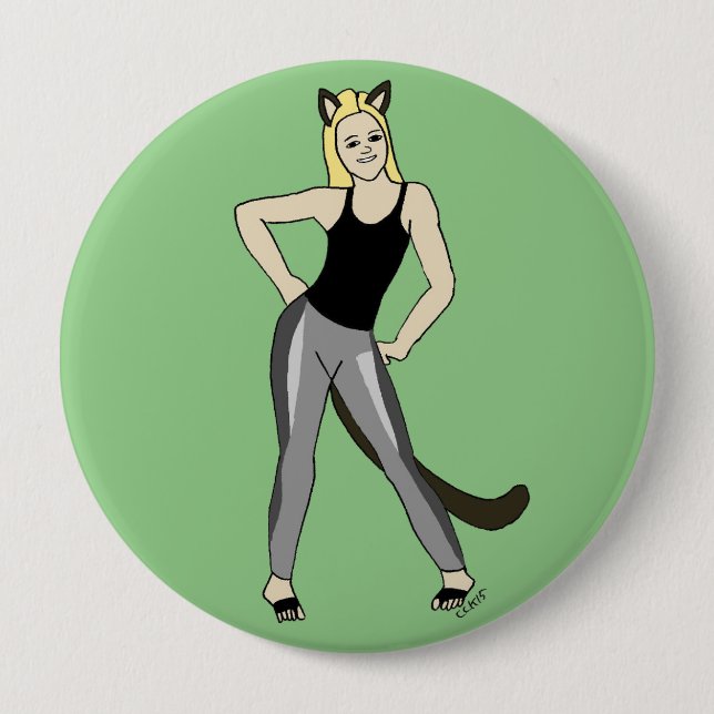 Badge Rond 10 Cm catgirl (Devant)