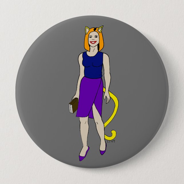 Badge Rond 10 Cm catgirl (Devant)