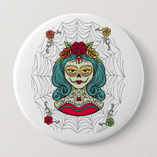 Badge Rond 10 Cm Catrina Día de Muertos Web