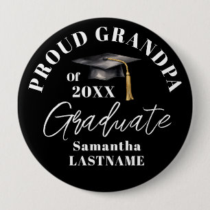 Badge Rond 10 Cm Célébration de la remise des diplômes Grand-père f