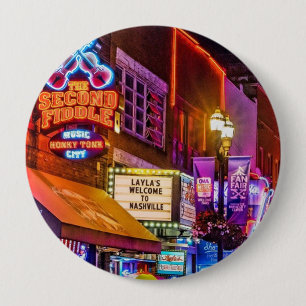 Badge Rond 10 Cm Centre-ville Nashville Tennessee Nightlife