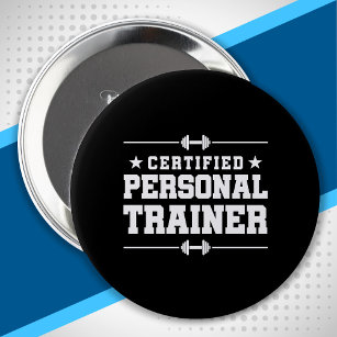 Badge Rond 10 Cm Certifié Personal Trainer Fitness Coach Gym Train