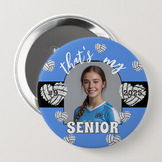 Badge Rond 10 Cm C'est mon bouton Senior Volleyball Player