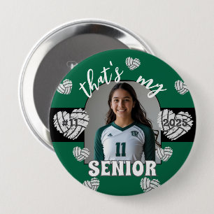 Badge Rond 10 Cm C'est mon bouton Senior Volleyball Player