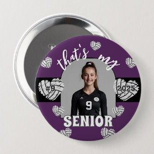 Badge Rond 10 Cm C'est mon bouton Senior Volleyball Player