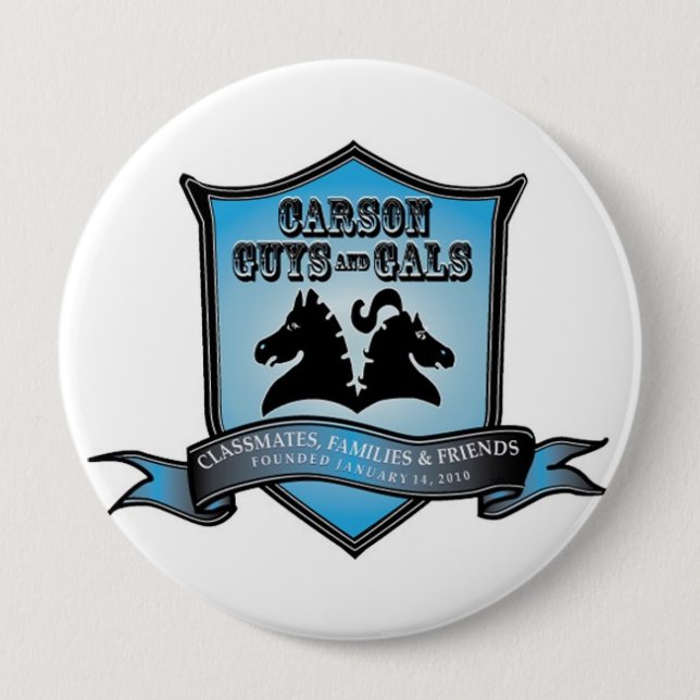 Badge Rond 10 Cm CGAG 4" BOUTON bleu/blanc (Devant)