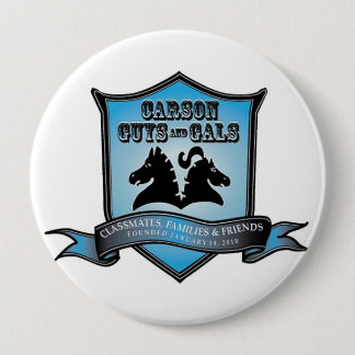 Badge Rond 10 Cm CGAG 4" BOUTON bleu/blanc