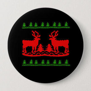 Badge Rond 10 Cm Chandail laid de Noël