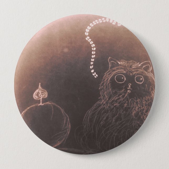 Badge Rond 10 Cm Chat chatte en éclair de gloire (Devant)