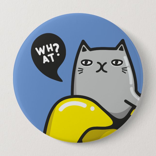 Badge Rond 10 Cm Chat en banane (Devant)
