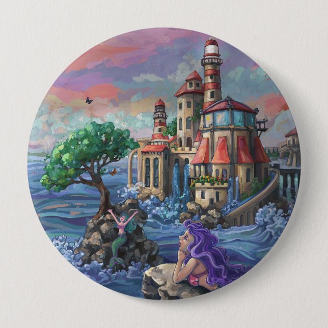 Badge Rond 10 Cm Château de la Sirène (Devant)